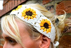 Crochet Sunflower band