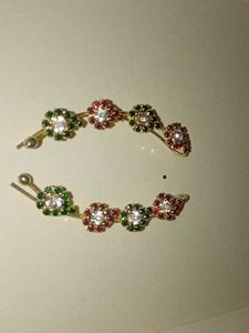 Elegant Floral Stone ear Clips