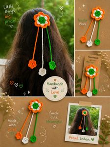 Handmade Tricolor Flower Hair Clip
