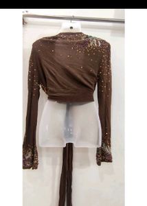 Sequin Embellished Brown Bolero