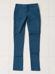 Chic Teal Checkered Pants
