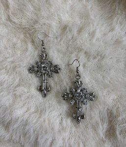 Black Cross Dangle Earrings