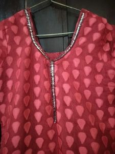 Red Net Kurti
