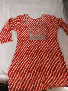 Rayon Leheriya Kurti with Sequins work