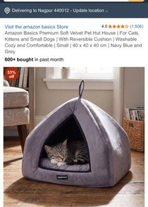Cozy Pet Hut for Cats & Small Dogs⛺️