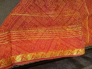 Red kota saree with zari border