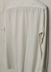 Men's White Band Collar Shirt