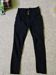 High Waisted Black Denim Jeans