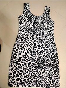 Beautiful white nd black printed dress