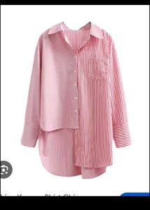 Color Block Striped Button-Up Shirt
