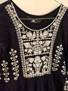 Elegant Black Embroidered Kurta Set