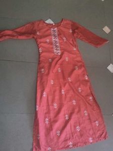 Stylish Coral Kurti with Embroidery