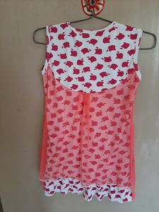 Pink Net Top For Women| Bust-30| Length-27