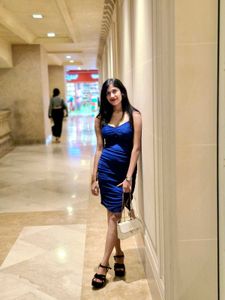 Royal Blue Ruched Mini Dress
