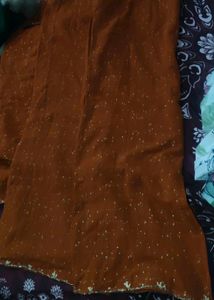 Elegant Orange Kurta Set with Palazzo Pants