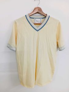 Light Yellow V-Neck T-Shirt