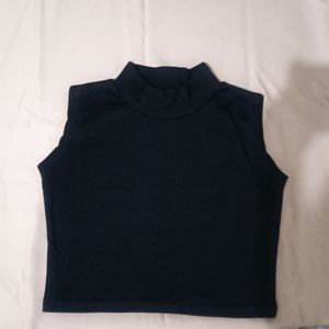 Black Crop Top. High Neck