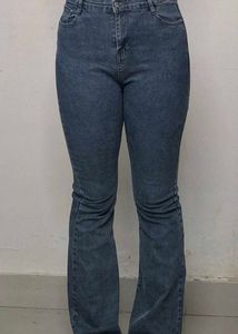 Stylish Blue Denim Flare Jeans