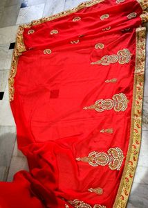 Red Embellished Saree