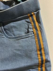 Light Wash Jeans with Side Stripe