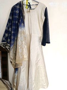 Golden And Navy Blue Anarkali
