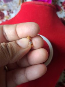 Elegant Gold Nose Pin with double stone