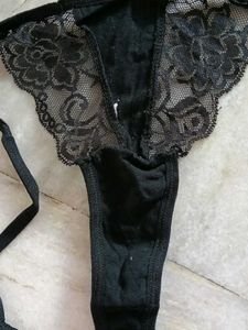 Black Lace Thong Panty