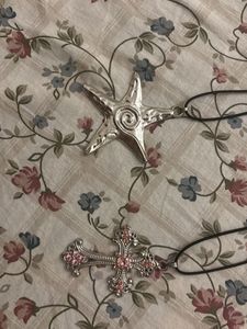 Gothic Pentagram &amp; Crystal Cross Necklaces