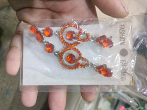 Orange Dangle Earrings