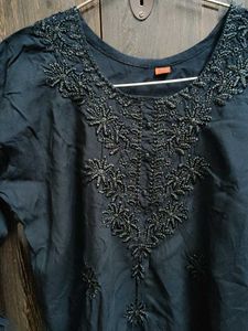 Embellished Black Kurta