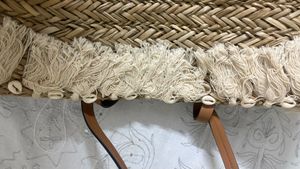 Woven Straw Tote Bag with Tassels