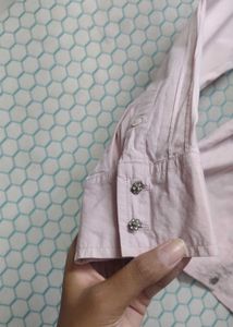fitted Y2K Pink Button-Up Shirt