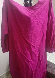 Magenta Embroidered Kurta