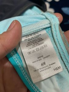 H&amp;M Blue Striped Bikini Top