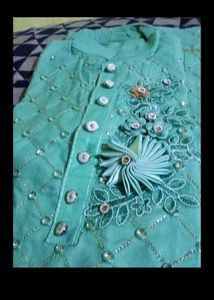 Beautiful Teal Kurta with Embellishments