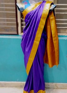 Beautiful purple silk saree