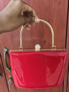 Chic Red Patent Evening Clutch