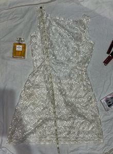 Lace White dress With Back Cut Out