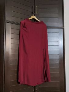 And Red One Shoulder Waterfall Skirt Co-ord Set