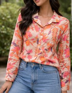 Floral Print Button-Up Shirt