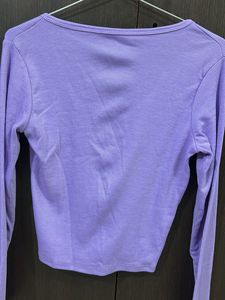 Lavender Long Sleeve Crop Top