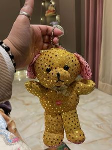Sparkly Teddy Bear Keychain