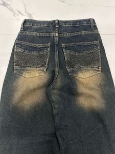 Washed Moto Denim Jeans