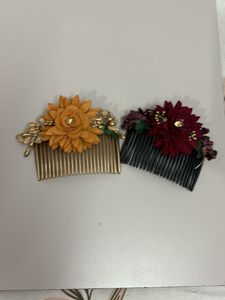 Decorative Flower Hair Combs (Set of 2)