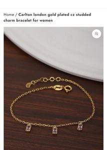 Carlton London Gold Plated CZ Charm Bracelet
