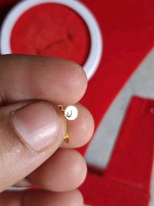 Stunning Red &amp; White Stone Nose Ring gold