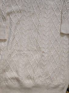 Cream Cable Knit Quarter Zip Sweater