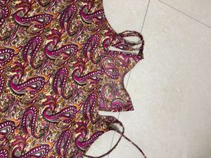 elegant peplum tie up sleeves kurti