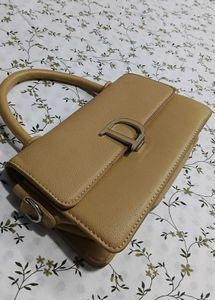 Elegant Tan Faux Leather Handbag