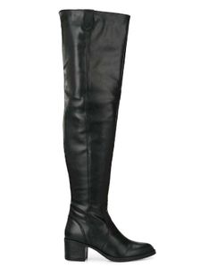 DELIZE Faux Leather Thigh High Comfy Boots